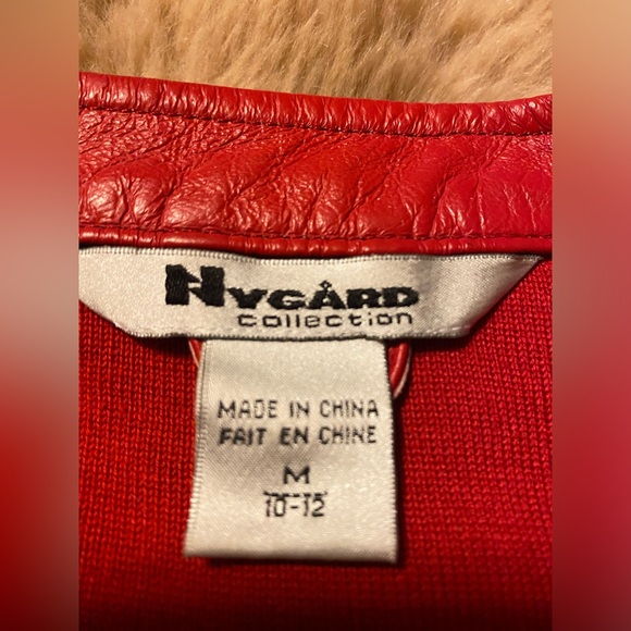 NYGARD Red 100% Leather/Knit Vest medium - Picture 6 of 6